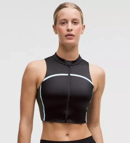 Satin Shine Full-Zip Tank Top